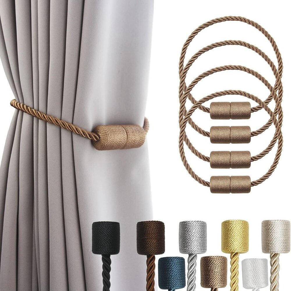 4 Pack Strong Magnetic Curtain Tiebacks Outdoor Elegant Decorative Tie Backs Mod